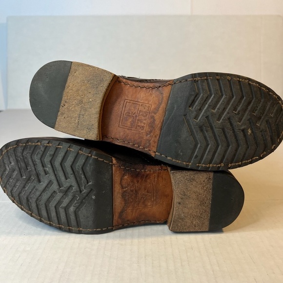 Frye Sz 7 Veronica Slouch Distressed Brown Leather Knee Boots - Picture 5 of 14